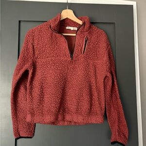 Wallflower Brick Red Sherpa Pullover